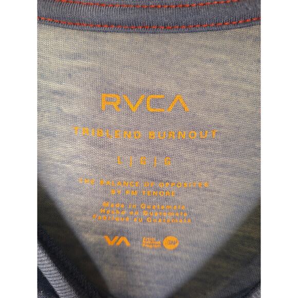 RVCA Triblend Burnout Women's Sheer Blue Shirt NWT - Picture 6 of 8
